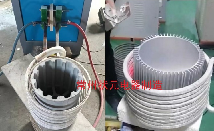 鋁機(jī)座中頻加熱_常州狀元電器.jpg